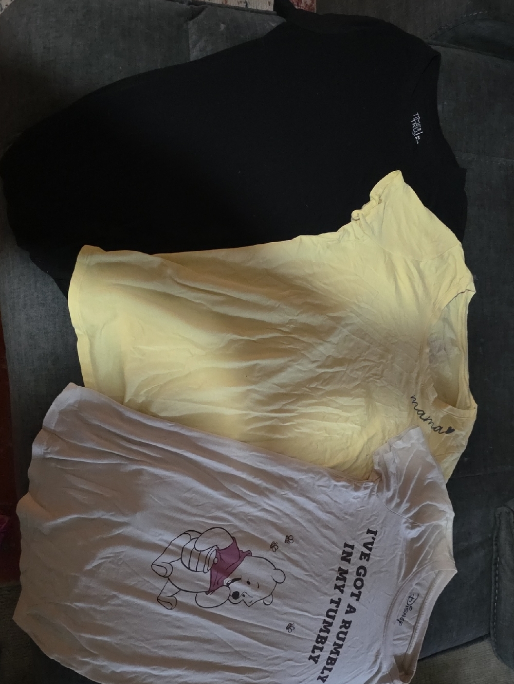 Time and Tru Black, Yellow & Tan Graphic Tee Set